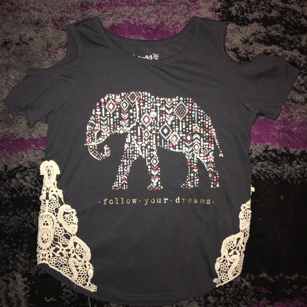 Girls elephant pattern top